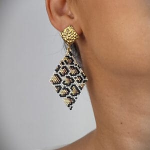 Aretes Animal Print Rombo Maxi